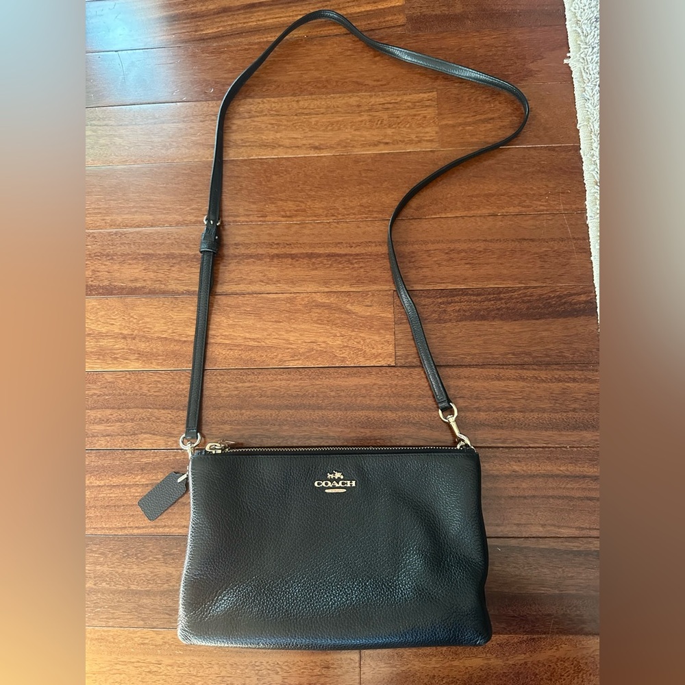 Coach Black Pebbled Leather Shoulder Bag